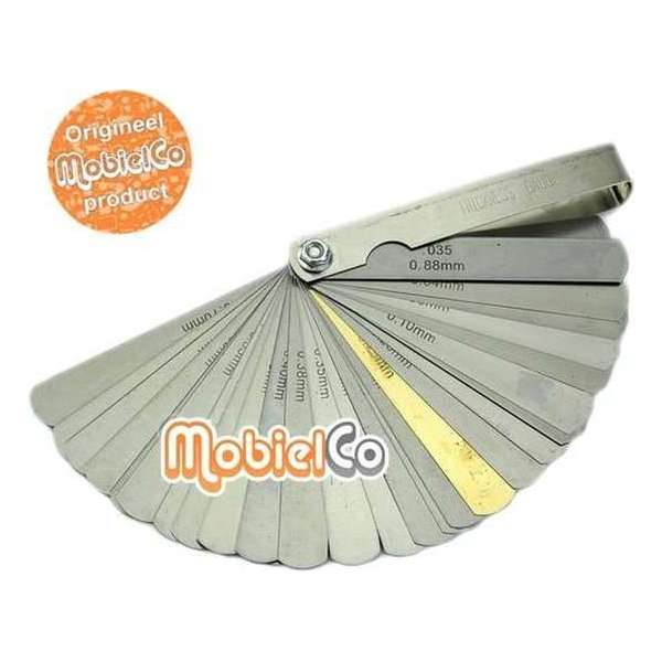 Voelermaatjes in mm van 0.02 tot 1.00 mm (32 diktes) / MobielCo Voelermaatjes in mm van 0.02 tot 1.00 mm (32 diktes) / MobielCo
