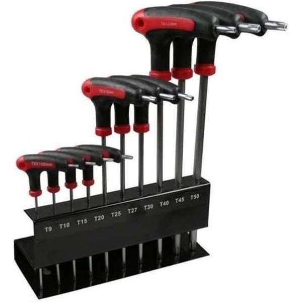 Torx schroevendraaiers set / schroevendraaierset in wandhouder - 10-delig Torx schroevendraaiers set / schroevendraaierset in wandhouder - 10-delig
