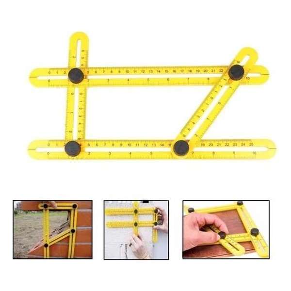 Angle-izer Meetinstrument en multi-hoeklineaal - Kunststof - Geel - Duimstok - Meetlat Angle-izer Meetinstrument en multi-hoeklineaal - Kunststof - Geel - Duimstok - Meetlat