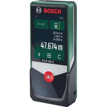 Bosch PLR 50 C Digitale laserafstandsmeter, met app-functie, meetbereik 50 meter, in doos)