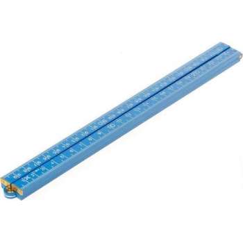 Duimstok met kop plastic blauw 1meter