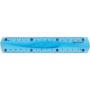 Liniaal Westcott 15cm flex - transparant assorti kleuren: