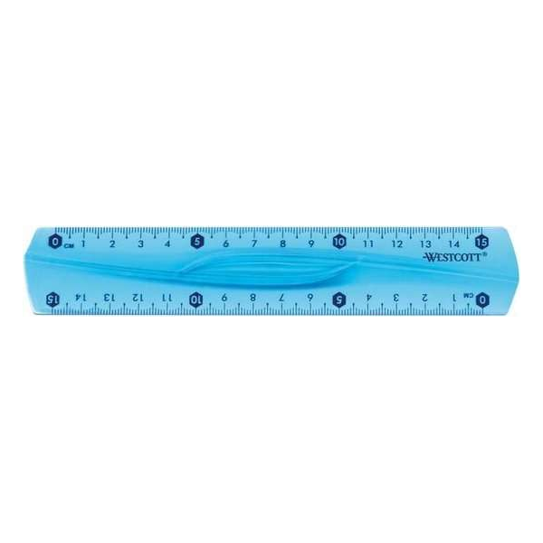 Liniaal Westcott 15cm flex - transparant assorti kleuren: Liniaal Westcott 15cm flex - transparant assorti kleuren: