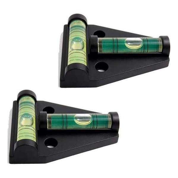 DW4Trading® Mini stelwaterpas caravan camper T-Type driehoek kruis waterpas zwart set van 2 stuks DW4Trading® Mini stelwaterpas caravan camper T-Type driehoek kruis waterpas zwart set van 2 stuks