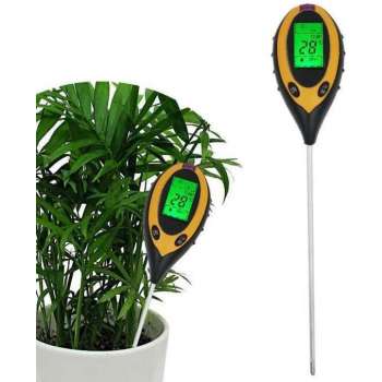 Plant Vochtmeter 4 in 1 - PH Meter Grond - Zuurtegraad Meter - PH Tester Planten Bodemtester - Grondmeter - Gazon Bodemmeter