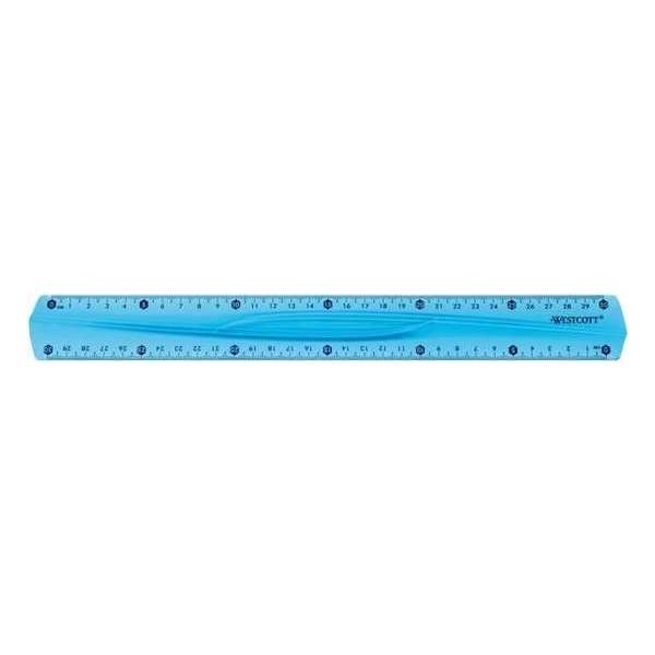 Liniaal Westcott 30cm flex - transparant assorti kleuren: Liniaal Westcott 30cm flex - transparant assorti kleuren: