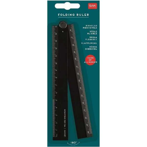 Legami Klap Liniaal Aluminium 30 cm Zwart Legami Klap Liniaal Aluminium 30 cm Zwart