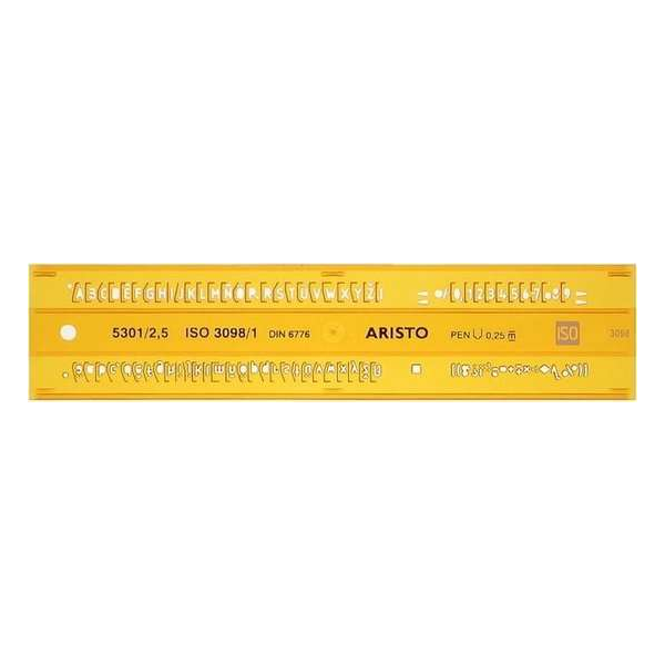 lettersjabloon Aristo 2,5mm H-profiel schriftvorm B recht AR-5301/2 lettersjabloon Aristo 2,5mm H-profiel schriftvorm B recht AR-5301/2