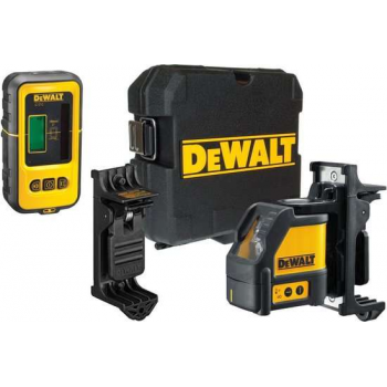 DeWalt DW088KD zelfnivellerende kruis lijnlaser in koffer (DW088K) & ontvanger (DE0892) - 2 lijnen - 50m