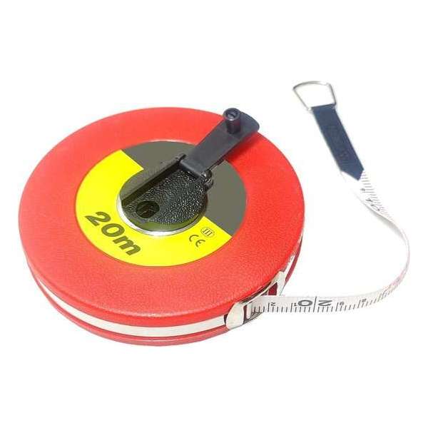 Rode Compacte Landmeter meetlint rolmaat glasvezel 20M haspel met oog meter meet cm lint viberglass Rode Compacte Landmeter meetlint rolmaat glasvezel 20M haspel met oog meter meet cm lint viberglass