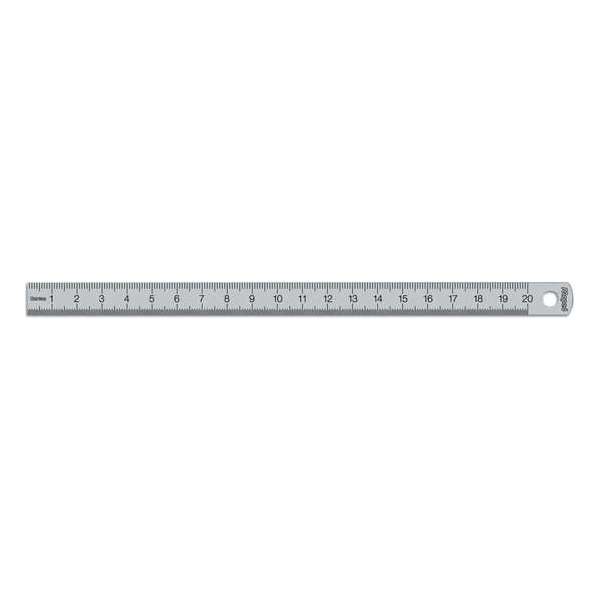 Stalen 20 cm liniaal met gegraveerde maatverdeling Stalen 20 cm liniaal met gegraveerde maatverdeling