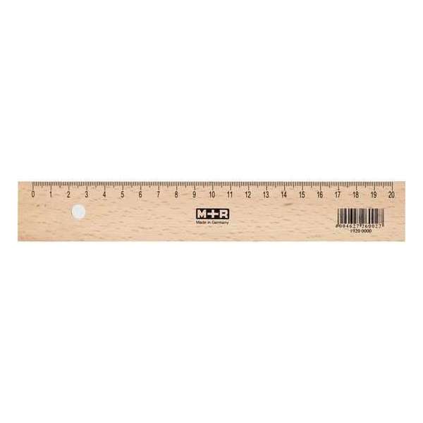 Liniaal M+R 20 cm hout - met metaalinleg Liniaal M+R 20 cm hout - met metaalinleg