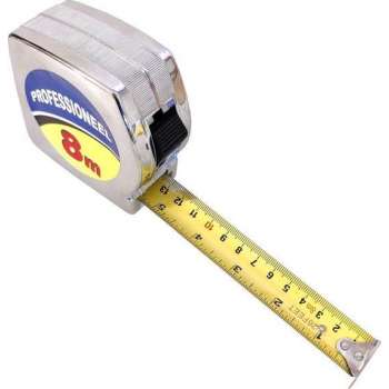 Rolmaat rolbandmaat meetlint meetgereedschap 8 meter cm feet