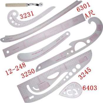 Coupeuse liniaal - linialen set -coupeuseliniaal - Kleermakers linialen Set 3