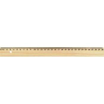 Set van 2x stuks houten liniaal 30 cm - Linialen van hout - School artikelen en benodigdheden