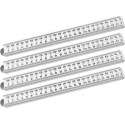 Set van 4 opvouwbare duimstokken (fiber, 1 meter, wit)