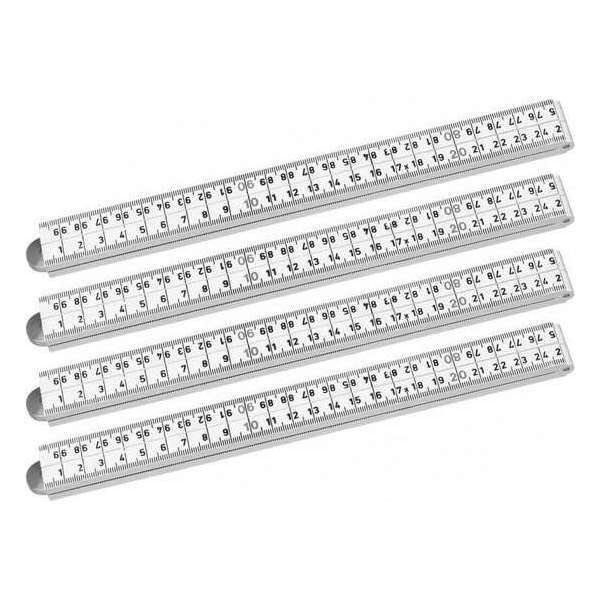 Set van 4 opvouwbare duimstokken (fiber, 1 meter, wit) Set van 4 opvouwbare duimstokken (fiber, 1 meter, wit)