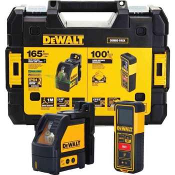DeWALT DW0889CG Zelfnivellerende kruislijnlaser incl. digitale afstandsmeter - 2 lijnen - 30m - Groen