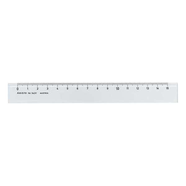 Liniaal Aristo 15cm glas- - helder plexiglas Liniaal Aristo 15cm glas- - helder plexiglas