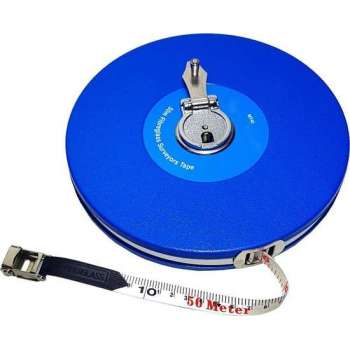 Compacte Landmeter meetlint rolmaat glasvezel 50M haspel met haak meter meet cm lint viberglass