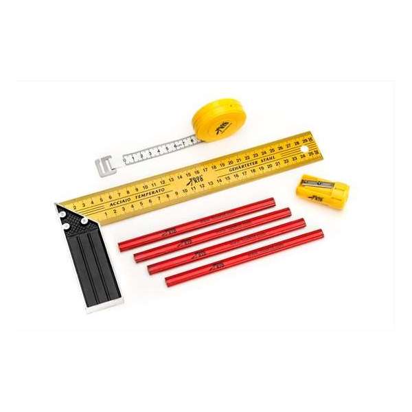 ToolKid meetset met rolmaat, winkelhaak en klein formaat timmermanspotlood (4) met puntenslijper ToolKid meetset met rolmaat, winkelhaak en klein formaat timmermanspotlood (4) met puntenslijper