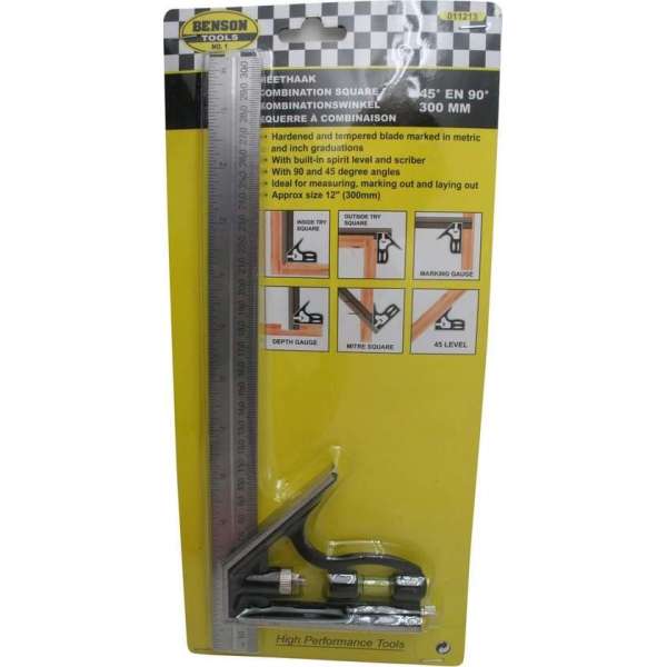 Hofftech Combinatie Winkelhaak - 45 en 90 Graden - 300 mm. Hofftech Combinatie Winkelhaak - 45 en 90 Graden - 300 mm.
