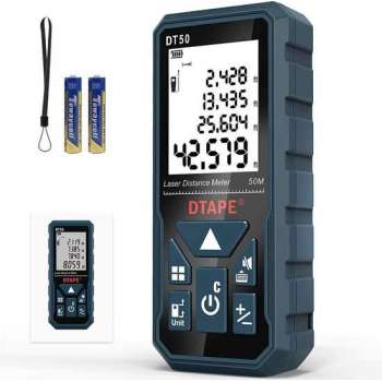 Afstandmeter | Digitaal | Meetapparatuur | LCD Verlichting | Blauw | Waterdicht | Batterij