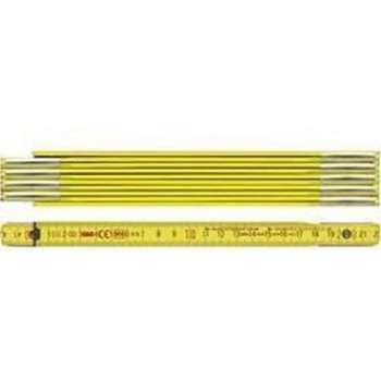 Duimstok 2mtr - hout - geel