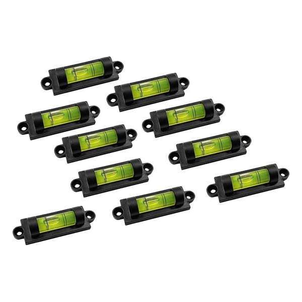 Set van 10 rechthoekige waterpassen (19x61 mm, zwart) Set van 10 rechthoekige waterpassen (19x61 mm, zwart)