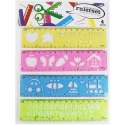 Kinder Linialen - Multicolor - Kunststof - 15 cm - Set Van 4