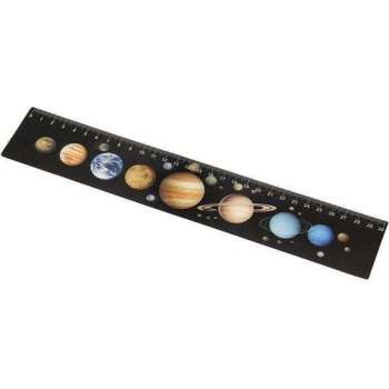 Schoolspullen liniaal met planeten - linialen met zonnestelsel ruimtevaart thema - schoolspullen voor kinderen