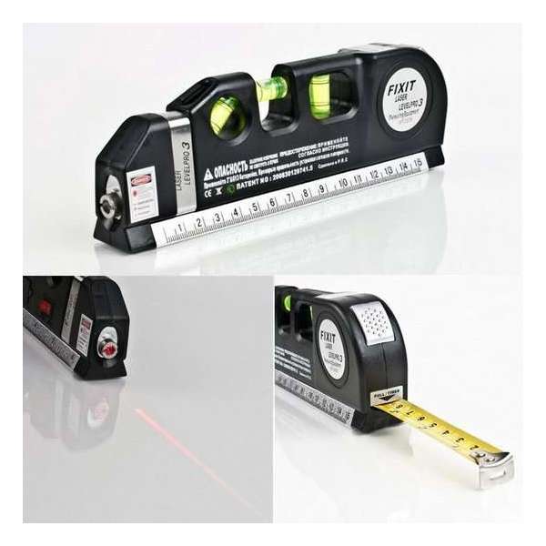 Laser level pro 3 Laserwaterpas met rolmaat Laser level pro 3 Laserwaterpas met rolmaat