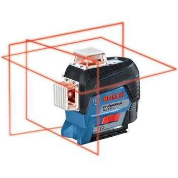 Bosch GLL 3-80 C 12V Li-Ion accu lijnlaser set (1x 2.0Ah accu) in L-boxx - Rood