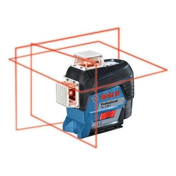 Bosch GLL 3-80 C 12V Li-Ion accu lijnlaser set (1x 2.0Ah accu) in L-boxx - Rood Bosch GLL 3-80 C 12V Li-Ion accu lijnlaser set (1x 2.0Ah accu) in L-boxx - Rood