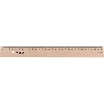 Liniaal Aristo 30cm hout - met metaalinleg