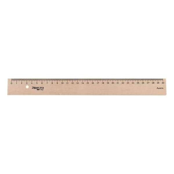 Liniaal Aristo 30cm hout - met metaalinleg Liniaal Aristo 30cm hout - met metaalinleg