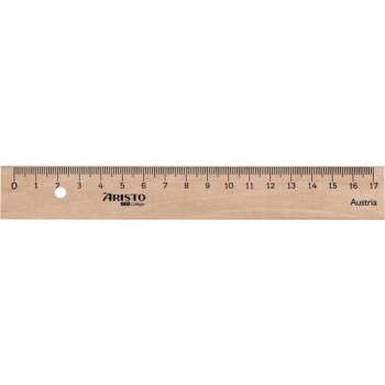 Liniaal Aristo 17cm hout - met metaalinleg