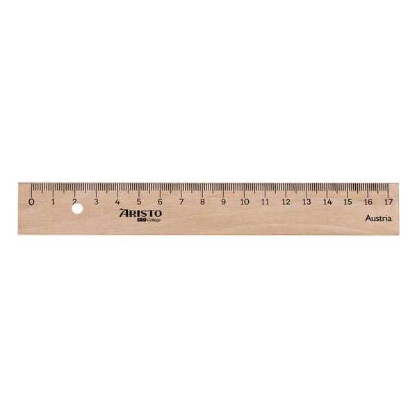 Liniaal Aristo 17cm hout - met metaalinleg Liniaal Aristo 17cm hout - met metaalinleg