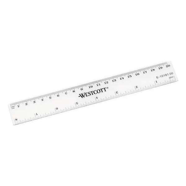 Liniaal Westcott 20cm - kunststof cm/inch verdeling Liniaal Westcott 20cm - kunststof cm/inch verdeling