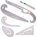 Coupeuse liniaal - linialen set -coupeuseliniaal - Kleermakers linialen Set 9