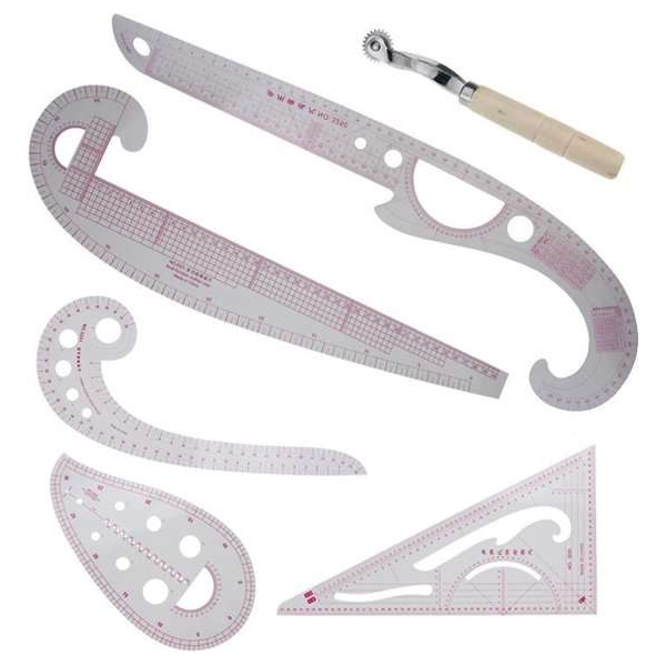 Coupeuse liniaal - linialen set -coupeuseliniaal - Kleermakers linialen Set 9 Coupeuse liniaal - linialen set -coupeuseliniaal - Kleermakers linialen Set 9