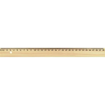 Liniaal Westcott 30cm hout - zonder metaalinleg