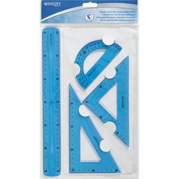 Liniaalset flexibel 4delig - onbreekbaar.Liniaal 30cm,teken Liniaalset flexibel 4delig - onbreekbaar.Liniaal 30cm,teken