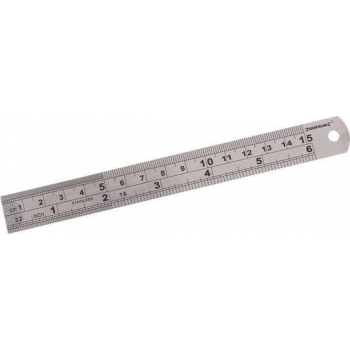 Silverline MT65 Liniaal - Staal - 150mm