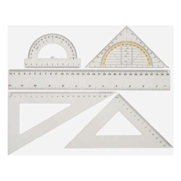Liniaal set van Versteeg® - liniaal - geodriehoek - gradeboog Liniaal set van Versteeg® - liniaal - geodriehoek - gradeboog