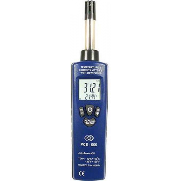 Vochtigheidsmeter PCE-555, voor temperatuur en luchtvochtigheid Vochtigheidsmeter PCE-555, voor temperatuur en luchtvochtigheid