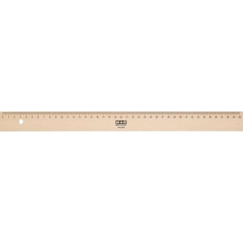 Liniaal M+R 40 cm hout - met metaalinleg