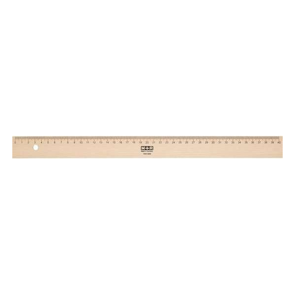 Liniaal M+R 40 cm hout - met metaalinleg Liniaal M+R 40 cm hout - met metaalinleg