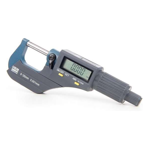HBM Digitale Buiten Micrometer Spatwaterdicht 0 - 25mm HBM Digitale Buiten Micrometer Spatwaterdicht 0 - 25mm