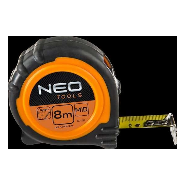NEO rolmaat 8mtr, magnetisch nylon gecoat NEO rolmaat 8mtr, magnetisch nylon gecoat